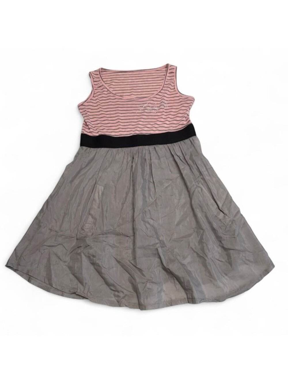Y2K Revival Sleevelss Babydoll Tunic Top Women's Small Rhinestone Striped Summer